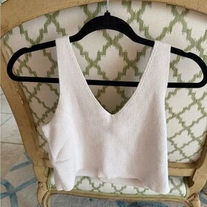 House of Harlow 1960 White Sleeveless Crop Tank Top